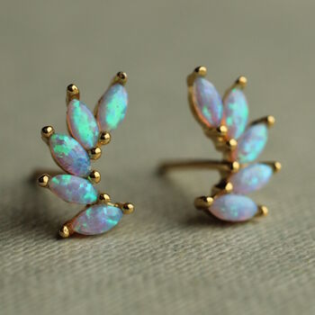 Opal Turquoise Wing Stud Earrings, 2 of 11