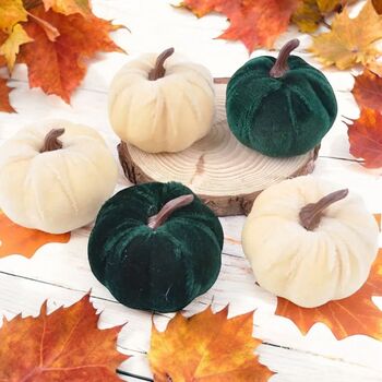 Autumn And Halloween Velvet Pumpkin Set, 4 of 5