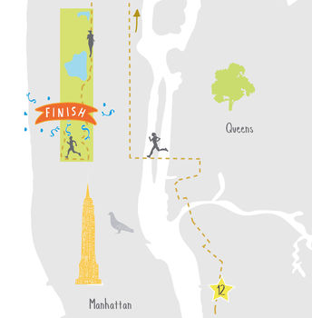 New York City Marathon Route Map Personalised Art Print, 2 of 7