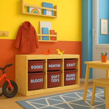 Custom Name Vinyl Stickers For Playroom Storage, 5 of 10