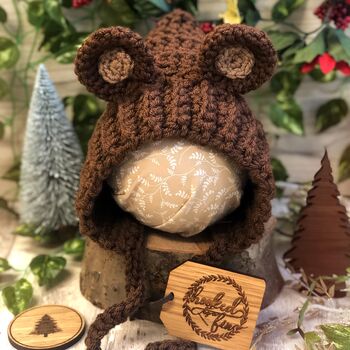 Handmade Little Bear 'Be Brave' Bonnet, 3 of 6