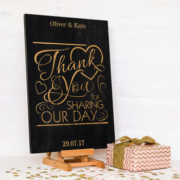 Personalised Thank You For Sharing Our Day Sign, 2 of 2