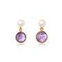 Nova Amethyst And Cultured Freshwater Pearl Drop Earrings, thumbnail 2 of 3