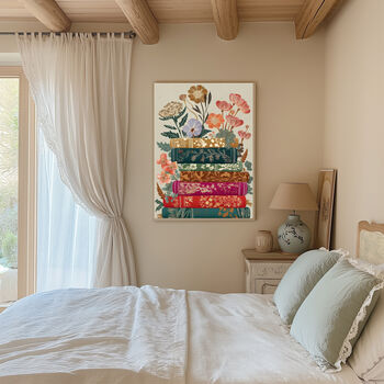 Botanical Book Stack Art Print, 3 of 4