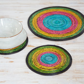 Recycled Newspaper Round Placemats, 6 of 11