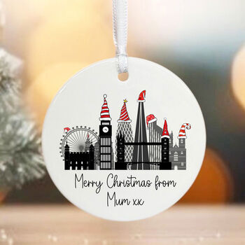 Personalised London Scene Christmas Bauble Keepsake Gift, 3 of 3