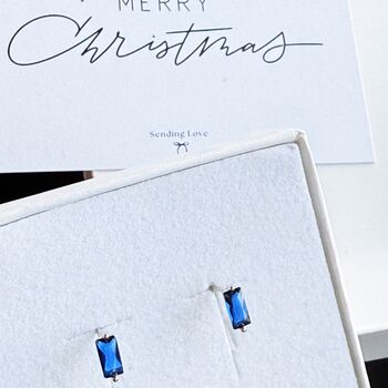 Sapphire Stud Earrings Sterling Silver Stocking Filler, 2 of 5