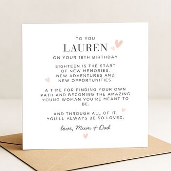 18th Birthday Card Message Personalised For Daughter, 2 of 8