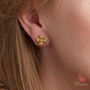 Ethnic Detailed Filigree Gold Plated Stud Earrings, thumbnail 2 of 7