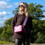 Fuchsia Pink Dogtooth Bag Strap | Extra Long Crossbody Replacement Bag Strap, thumbnail 2 of 3