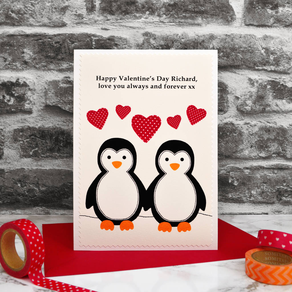 'Penguins' Personalised Valentines Card By Jenny Arnott Cards & Gifts ...