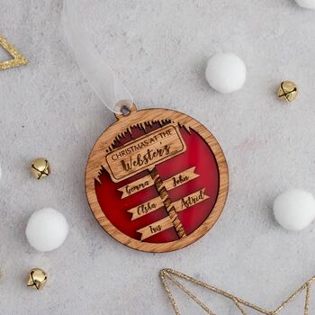 Personalised Family North Pole Sign Christmas Bauble, 4 of 4