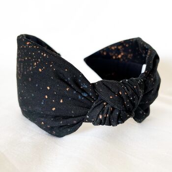Black And Gold Speckle Knotted Headband, 4 of 4