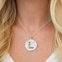 Sterling Silver Multi Jewel Initial Disc Necklace, thumbnail 2 of 4