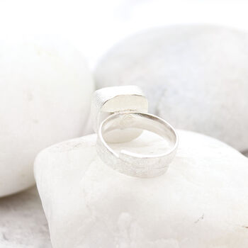 Blue Aquamarine Natural Gemstone Chunky Silver Ring, 5 of 5