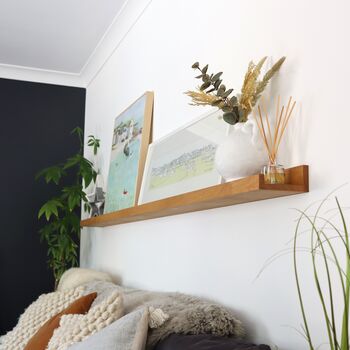 Made To Measure Solid Oak Floating Picture Ledge Shelf, 4 of 12