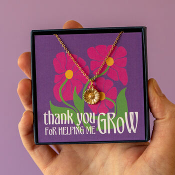 'Thank You For Helping Me Grow' Necklace Gift, 2 of 6