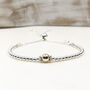 9ct Gold And Sterling Silver Adjustable Bracelet, thumbnail 1 of 10