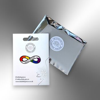 Define Normal, Autism, Adhd, Neurodivergent, Rainbow Infinity Lemniscate Enamel Lapel Pin Badge, 4 of 8