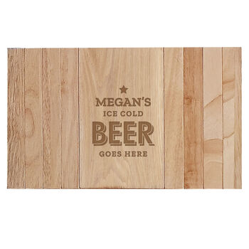 Personalised Beer Goes Here Wooden Sofa Tray, 2 of 3