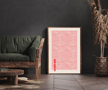 Japanese Pink Wave Art Print, 3 of 3