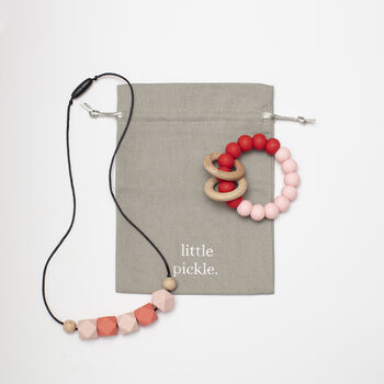Teething Necklace And Teether Baby Gift Set, 9 of 10