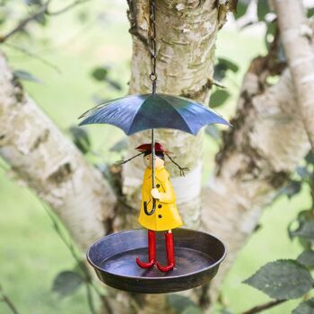 Hanging Bird Feeder Girl With Umbrella Novelty Durable, 5 of 9
