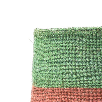 Coral And Green Duo Colour Block Basket, 3 of 8