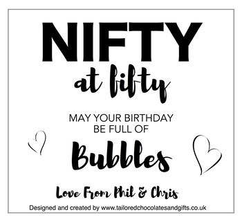 Personalised 50th Prosecco Gift Label Nifty, 3 of 4
