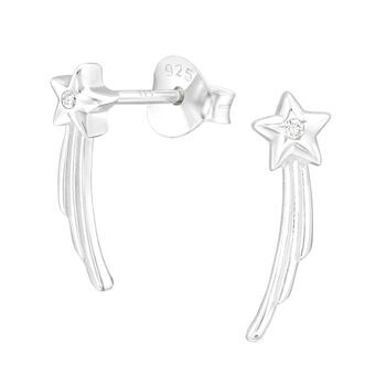Shooting Star Sterling Silver Earrings, 5 of 10
