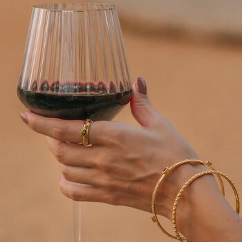 Saraswati Gold Plated Chrome Diopside Spinning Ring, 7 of 11