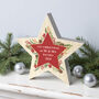 Personalised Christmas Wreath Wooden Star Ornament, thumbnail 4 of 5