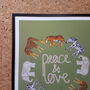 Peace And Love Illustrated Animal Print, thumbnail 11 of 12