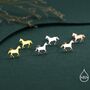 Sterling Silver Little Galloping Horse Stud Earrings, thumbnail 7 of 12