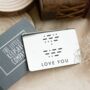 Stainless Steel Engraved Morse Code Wallet Card, thumbnail 1 of 4
