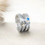 Personalised Sterling Silver Blue Opal Heart Spinner Ring, thumbnail 3 of 8