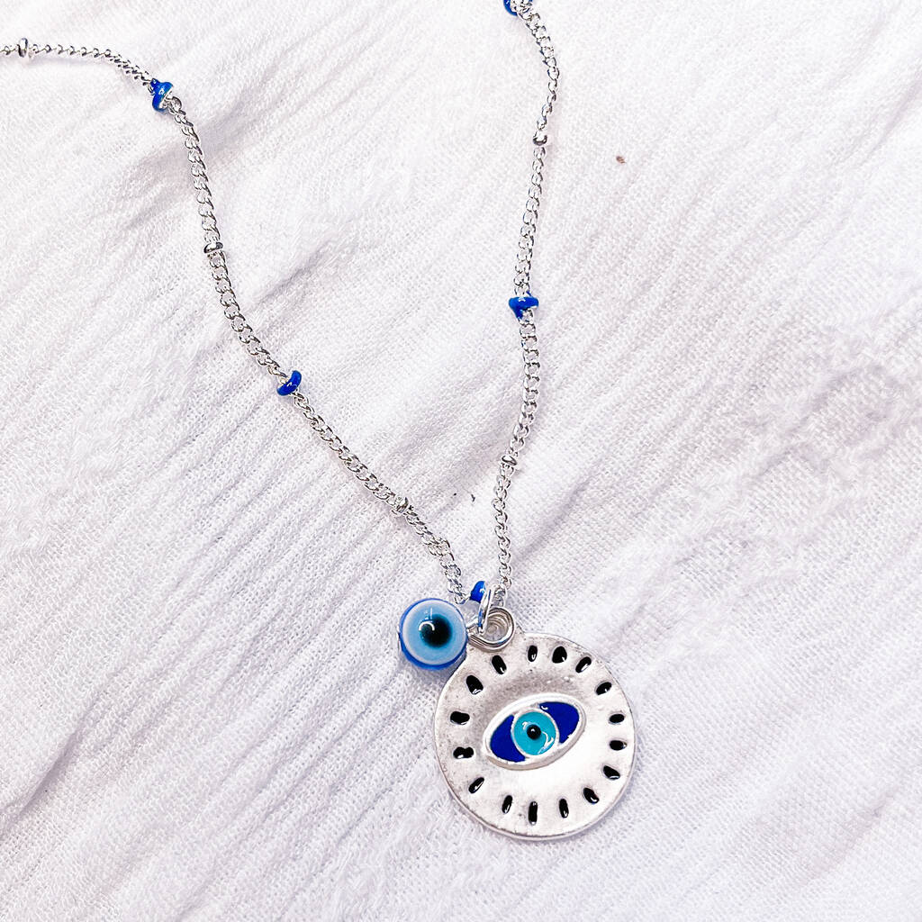 Evil Eye Disc Necklace