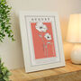 Personalised Birth Flower White A4 Framed Print, thumbnail 8 of 12