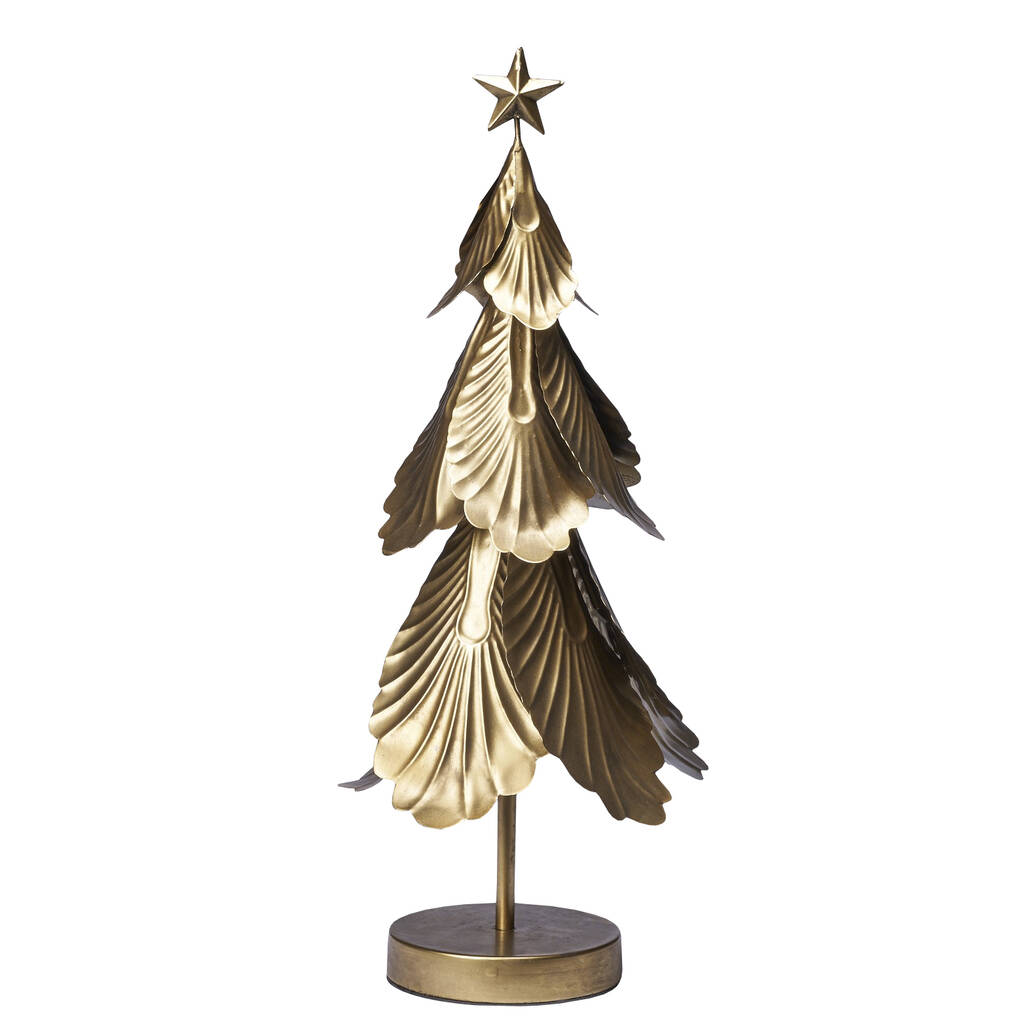 Gold Metal Christmas Tree Decoration By Ella James