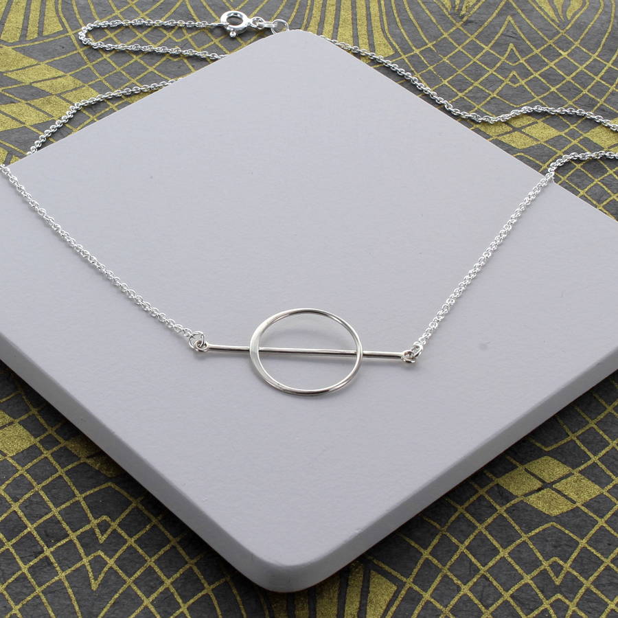 Circle And Bar Minimal Necklace By Francesca Rossi Designs