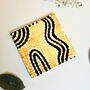 Yellow And Black Tribal Ceramic Coasters Set Of Four, thumbnail 1 of 4