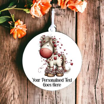 Personalised Whimsical Valentine Anniversary Love Animals Hanging Decoration, 9 of 12