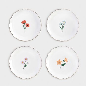 Hand Painted Set Of Flower Plates, 5 of 5