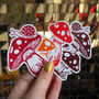 Fairy Tale Mushroom Toadstool Vinyl Sticker, thumbnail 1 of 6