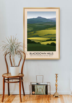 Blackdown Hills Aonb Travel Poster Art Print, 4 of 8