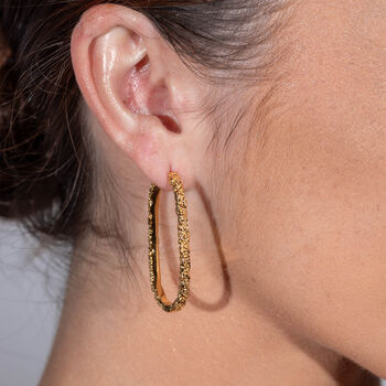 Large Hula Hoop Earrings In Gold Vermeil Plated, 3 of 6
