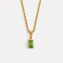 Silver Green Diamond Gem Pendant Necklace For Men, thumbnail 7 of 12