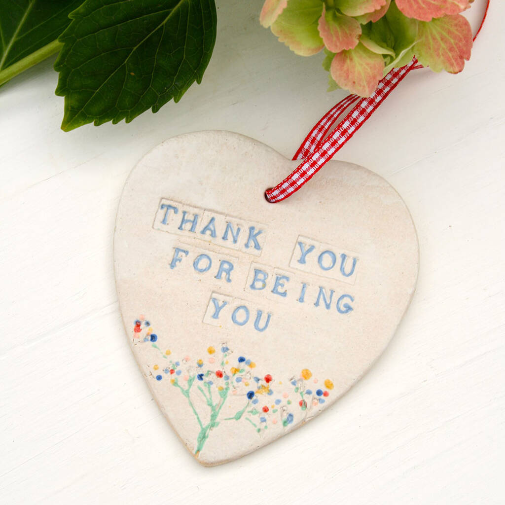 Thank You For Being You Ceramic Hanging Heart, 1 of 5