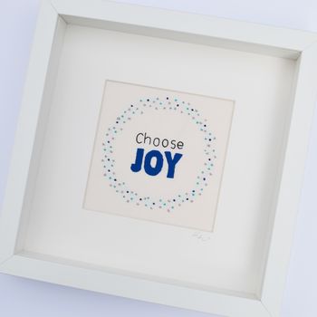 'Choose Joy' Framed Hand Embroidery Art, 2 of 6