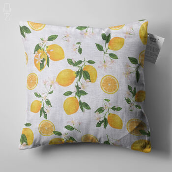 Lemons And Floral Cushion Cover With Yellow And Green, 5 of 7